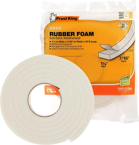 Miniatura 4 de Frost King Cinta de espuma de goma de esponja R516WH, 1/4" x 7/16" x 10
