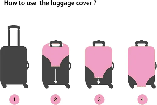 Miniatura 5 de Funda de equipaje antiarañazos para equipaje de 18 a 32 pulgadas protector de maleta elástica lavable funda duradera para maleta Bulldog Francés S