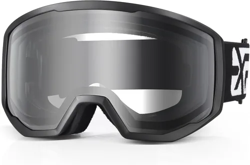 Miniatura 22 de EXP VISION Gafas de esquí/snowboard para hombres y mujeres, gafas de nieve OTG antiniebla con protección UV Marco Negro Púrpura
