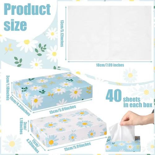 Miniatura 2 de Yinder 24 paquetes de 960 hojas de pañuelos faciales desechables para automóvil, cajas faciales desechables para pañuelos de viaje, cajas suaves
