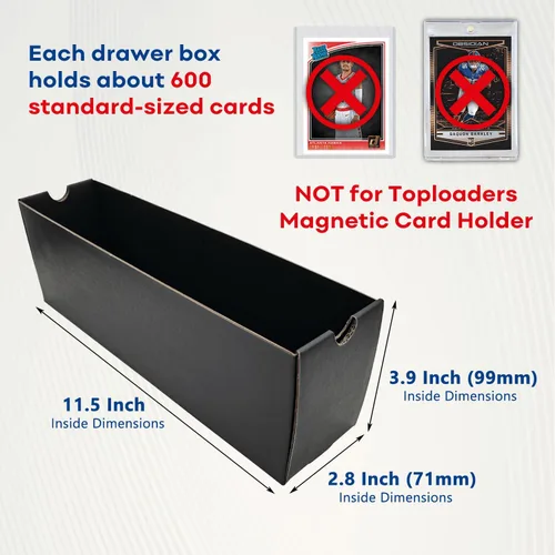 Miniatura 4 de Caja de almacenamiento de tarjetas de intercambio Fageverld, caja de tarjetas de cartón para coleccionistas con 50 divisores para colección de Negro