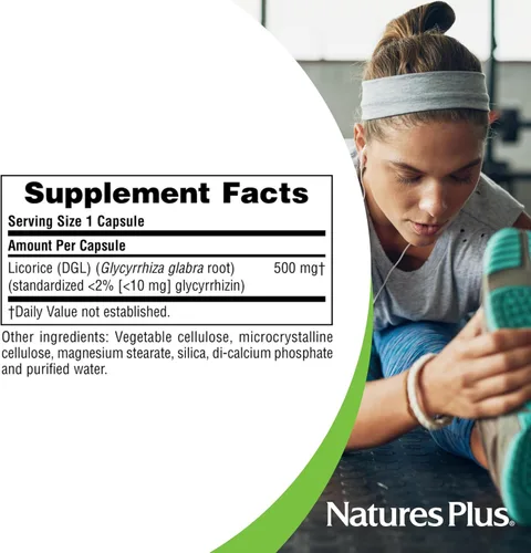 Miniatura 4 de NaturesPlus Herbal Actives - Cápsulas de regaliz (DGL) - 60 cápsulas - Sin OMG, veganas, sin gluten - 60 porciones
