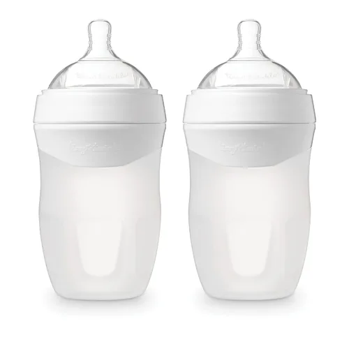 Miniatura 16 de Tiny Twinkle Biberón de silicona con agarre cómodo y pezón flexible suave, biberones suaves para recién nacidos y mayores (menta, 8 onzas)