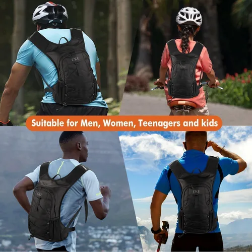 Miniatura 7 de Mochila de Hidratación Paquete de Hidratación Mochila de Agua con Bolsa de Hidratación de 2L (70 onzas) para Hombres Mujeres Niños para Correr