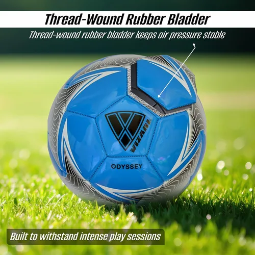 Miniatura 4 de Balón de Fútbol Vizari Odyssey Balón de Fútbol Juvenil Duradero y Firme Balón de Fútbol Junior con Carcasa de TPU Premium Balón de Fútbol