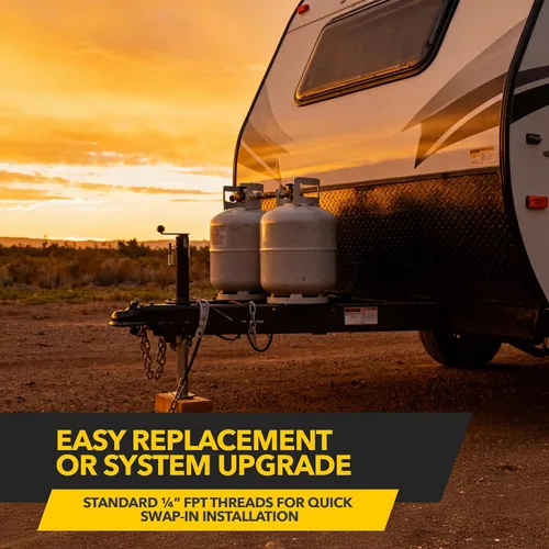 Miniatura 8 de Nuevo regulador de gas LP/propano para autocaravana Fairview RV Camper – GR-630B salida de alta presión de 30 PSI, entrada/salida de 1/4″ FPT