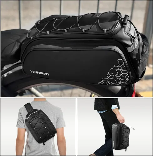 Miniatura 5 de Bolsa Trasera para Bicicleta, Bolsa de Maletero de Bicicleta de 20L PVC Impermeable para Bicicletas de Carretera y de Montaña, Bolsa Multifuncional