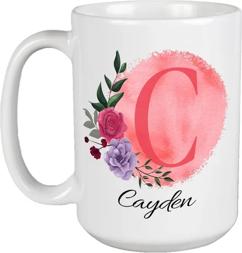 Miniatura 22 de Taza de café personalizada para tus amigos y familiares con inicial y nombre, regalo para todas las ocasiones, cumpleaños, Navidad, regalo de Acción