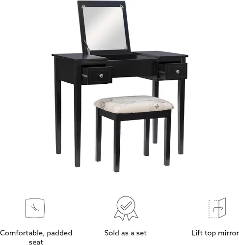 Miniatura 20 de Linon Juego de tocador, negro