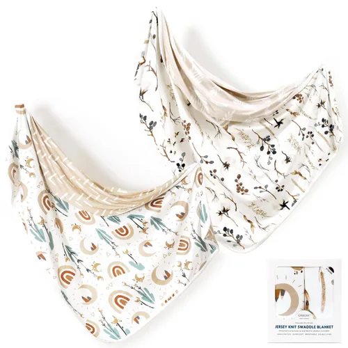 Miniatura 12 de GRSSDER Paquete de 2 mantas de punto súper suaves para bebés niñas y niños, mantas reversibles de doble capa de 34 x 44 pulgadas, extra grandes