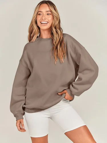 Miniatura 7 de ANRABESS Sudadera de gran tamaño para mujer, con cuello redondo, estilo Y2K, sudadera con capucha de forro polar, cómoda, camiseta informal, ropa