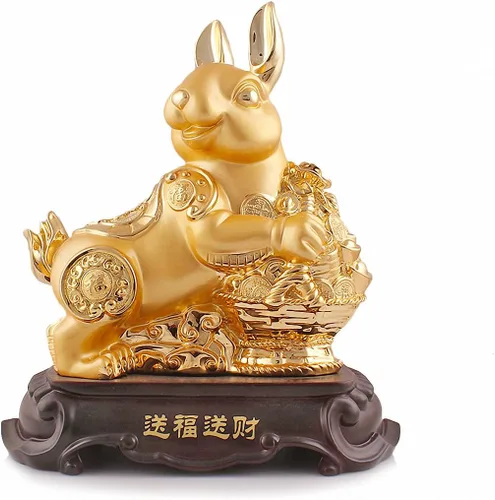 Miniatura 2 de Estatua coleccionable de resina dorada del dragón del zodiaco chino de gran