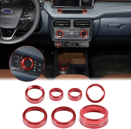 Miniatura 12 de Aunginsy Cubierta circular de botón de volumen para consola central de aire acondicionado compatible con Ford Maverick 2022-2024, botón de Azul