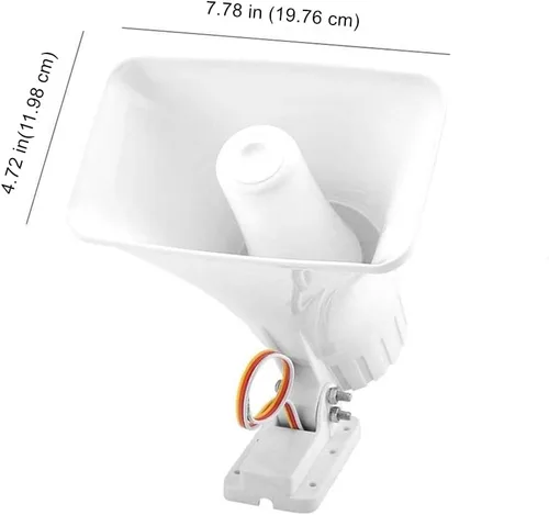 Miniatura 2 de Sirena de alarma de 30 W, sirena de seguridad eléctrica autónoma de doble tono para exteriores con soporte, 6-12 V CC 130 DB para el sistema