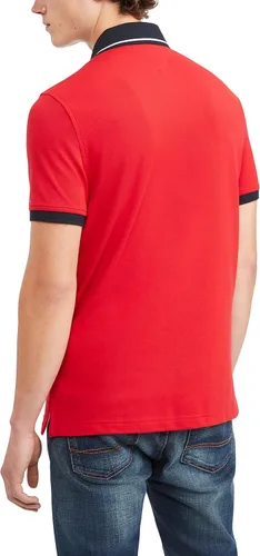 Miniatura 2 de Tommy Hilfiger Polo de manga corta de algodón con estampado de bandera de piqué para hombre en ajuste regular