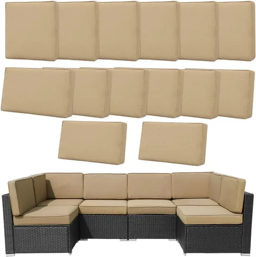 Miniatura 28 de 14 Fundas de Cojines para Exteriores de Repuesto Lavables Impermeables Resistentes a UV con Cremallera para Sofá de 6 Plazas Fundas Deslizantes