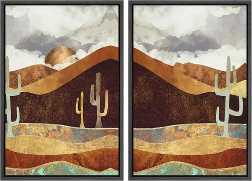 Miniatura 136 de SIGNWIN Lienzo enmarcado para pared, juego de arte sereno de paisaje de pantanos, ilustración rústica, arte moderno, minimalismo, decorativo