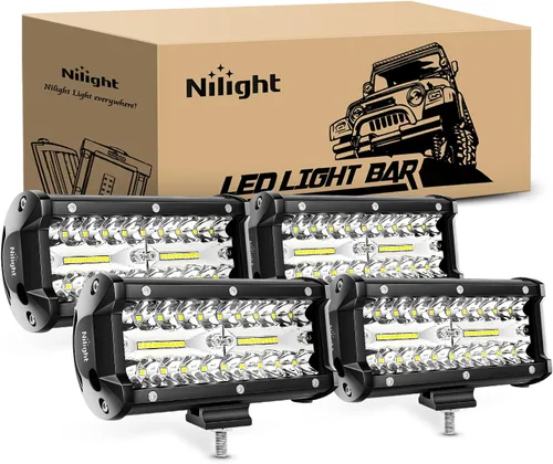 Miniatura 13 de Nilight Barra de luces LED de 6.5 pulgadas, 120W, combinada de inundación y foco, para todoterreno, conducción antiniebla, iluminación de trabajo