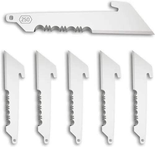Miniatura 8 de OUTDOOR EDGE Paquete de cuchillas de punto de caída de 2.5" (negro, 6 cuchillas), código de hoja de compatibilidad 250