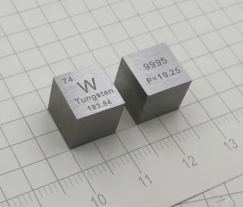 Miniatura 5 de Juego de 5 cubos de elementos de 0.394 pulgadas (0.394 in), tungsteno, niobio, níquel, cobre, titanio, cubos de densidad de hasta un 99.99% de metal