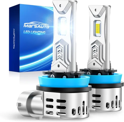 Miniatura 13 de Marsauto Bombillas LED H4, 1200% de brillo, 70000 lm, blanco frío 6500K, tamaño mini halógeno 1:1, anillo ajustable de 8 agujeros para haz perfecto