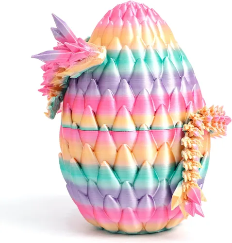 Miniatura 15 de Huevo de dragón 3D – Huevo de Pascua con dragón flexible en el interior, gran regalo impreso en 3D, decoración de figuras, juguete de escritorio