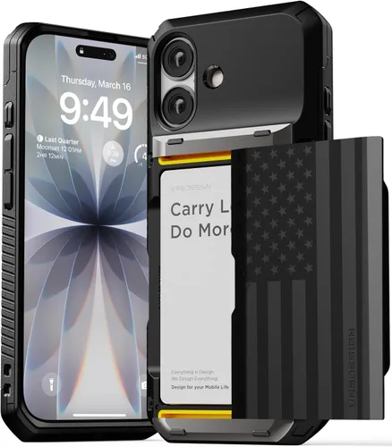 Miniatura 13 de VRS DESIGN Damda Glide Pro - Funda para iPhone 13 Pro, resistente funda semiautomática [4 tarjetas] con soporte para ranura para tarjetas compatible