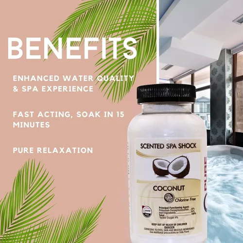 Miniatura 5 de Coconut Aromatherapy Spa Shock para jacuzzis y spas Tratamiento de choque oxidante sin cloro para jacuzzis Compatible con tabletas de bromo
