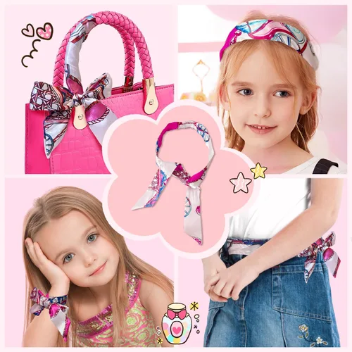 Miniatura 5 de Bolso para niña con maquillaje de simulación para niños pequeños, juego de monedero para niños, incluye bolso, auriculares de juego, cartera