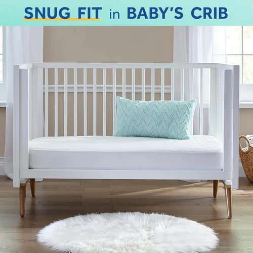 Miniatura 10 de Colchón de cuna Sealy Baby Butterfly Knit transpirable, certificado GREENGUARD GOLD, hecho en EE.UU., espuma premium, funda lavable y fácil