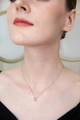 Miniatura 2 de B. BRILLIANT Collares con inicial para mujer, plata esterlina, pequeño, delicado, alfabeto, letra, nombre, colgante personalizado para mujer