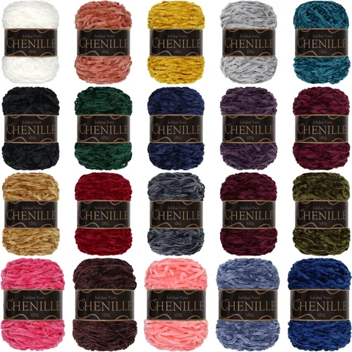 Miniatura 75 de JubileeYarn - Hilo de chenilla (3.53 oz/poliéster peinado, circonita), 1 pastel