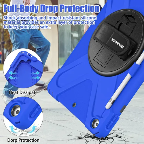 Miniatura 3 de BRAECNstock - Funda para Apple iPad de 9ª/8ª/7ª generación, de 10.2" 2021/2020/2019, funda protectora a prueba de golpes para niños, con protector