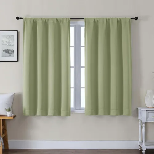Miniatura 120 de Gwine Cortinas opacas para dormitorio, 54 pulgadas de largo, paneles de cortina de ventana con aislamiento térmico y reducción de ruido, cortinas