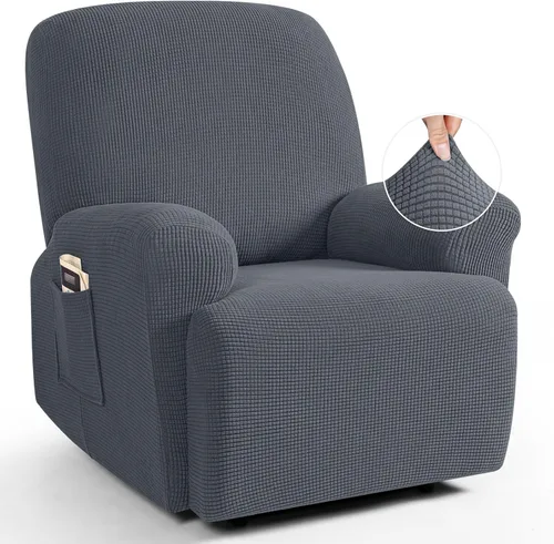 Miniatura 52 de TAOCOCO Funda reclinable de 4 piezas, funda elástica para sofá reclinable de 4 piezas, funda reclinable con 1 asiento, protector suave, fundas