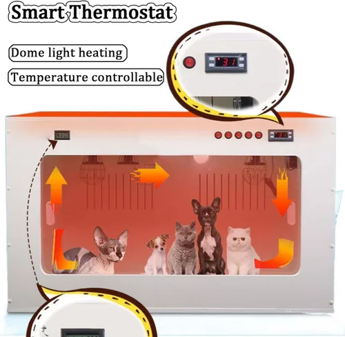 Miniatura 4 de Caja de incubadora de mascotas, criador de mascotas grande, perro de guardería, soplado de circulación tridimensional, incubadora de gatos para Negro