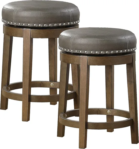Miniatura 16 de Lexicon Blueridge Taburete giratorio de altura de comedor (juego de 2), 19.5 pulgadas SH, negro