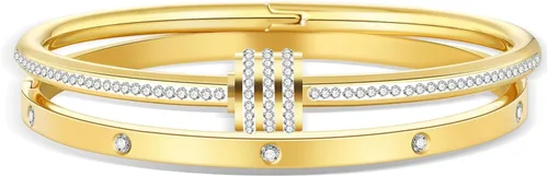 Pulsera de acero inoxidable para mujer, chapada en oro, con cubo, bisagra de circón, joyería ovalada, testigo del regalo del amor
