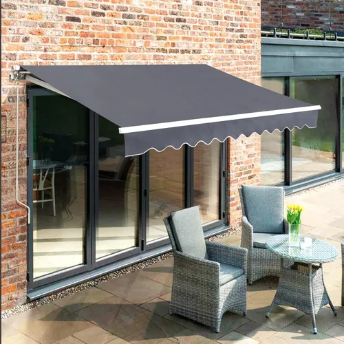 Miniatura 12 de MCombo Toldo retráctil manual de 9.9 x 7.8 pies para puerta y ventana de patio, parasol refugio toldo exterior, 0810 (gris, 9.9'(L) x 7.8'(A))
