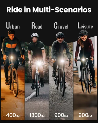 Miniatura 9 de Magicshine HORI1300S - Faro delantero para bicicleta, compatible con Garmin/Wahoo, 1300 lúmenes, luz delantera de haz alto y bajo, USB-C recargable