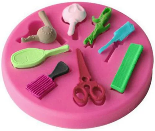 Miniatura 2 de AKOAK Tijeras creativas Herramientas para el cabello en forma de fondant,Molde de pastel de silicona de caramelo de chocolate de arcilla