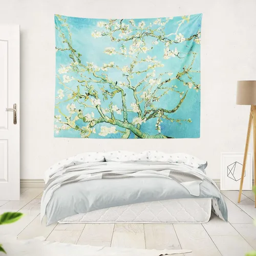 Miniatura 5 de Berkin Arts Vincent Van Gogh - Tapiz decorativo para colgar en la pared, tela de poliéster de alta calidad, maximalismo, árbol de hojas verde