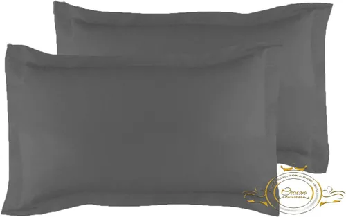 Miniatura 16 de Crown Collection Juego de 2 fundas de almohada estándar de 20 x 26 pulgadas, hipoalergénicas de 600 hilos, 100% algodón egipcio, fundas de almohada