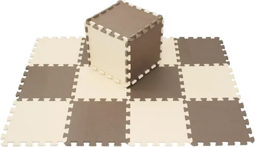 Miniatura 2 de MQIAOHAM® Alfombras de Juego tipo Rompecabezas de 18 Piezas, Alfombra de Juego Suave para Bebés, Baldosas de Espuma Entrelazadas para Niños, Café