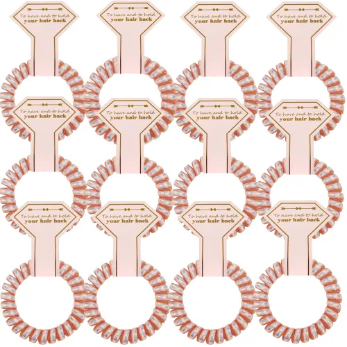 Miniatura 6 de Lazos para el cabello, 12 bobinas en espiral para despedida de soltera, regalo de dama de honor para novia, boda, mujeres, fiestas, invitados, Negro