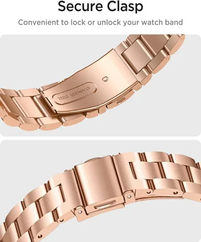 Miniatura 5 de Miimall Metal Band Compatible for Garmin Lily 1/2 Active Bands for Women, Lightweight, Slim Luxury Stainless Steel Replacement Strap Bracelet Oro