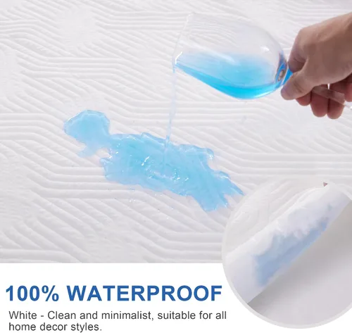 Miniatura 3 de Eiayeebil Protector de colchón impermeable tamaño Queen, protector de colchón de tela de aire 3D transpirable para sábana bajera tamaño Queen