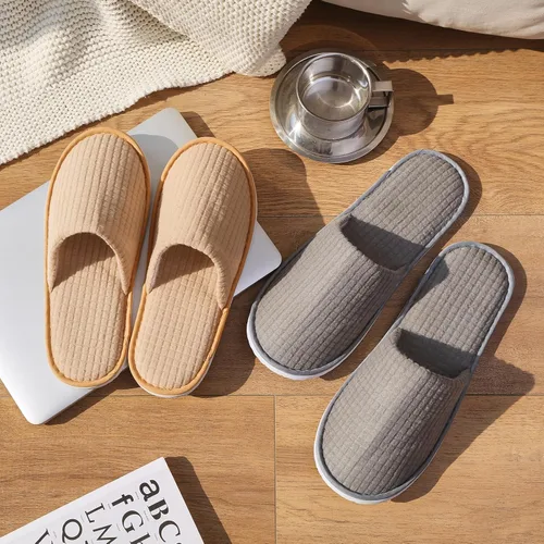 Miniatura 3 de DECOUE 6-12 pares de pantuflas desechables para invitados, antideslizantes, antideslizantes, lavables, reutilizables, para mujeres y hombres