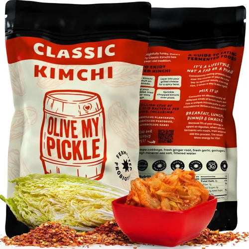 Miniatura 10 de Olive My Pickle Kimchi Fermentado - 16 oz 1 paquete de kimchi de col de napa probiótico clásico Kimchi coreano fresco con probióticos naturales