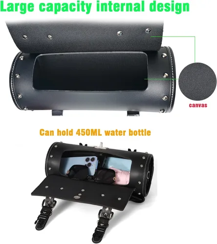 Miniatura 5 de Bolsa de herramientas de cuero de PVC para motocicleta Bolsa universal para horquillas Manillar Herramienta Bolsa de rollo de motocicleta